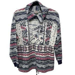 Vintage Stefano 90s Ski Sweater Pullover Aztec Stripe‎ Cottagecore Granny Y2K S